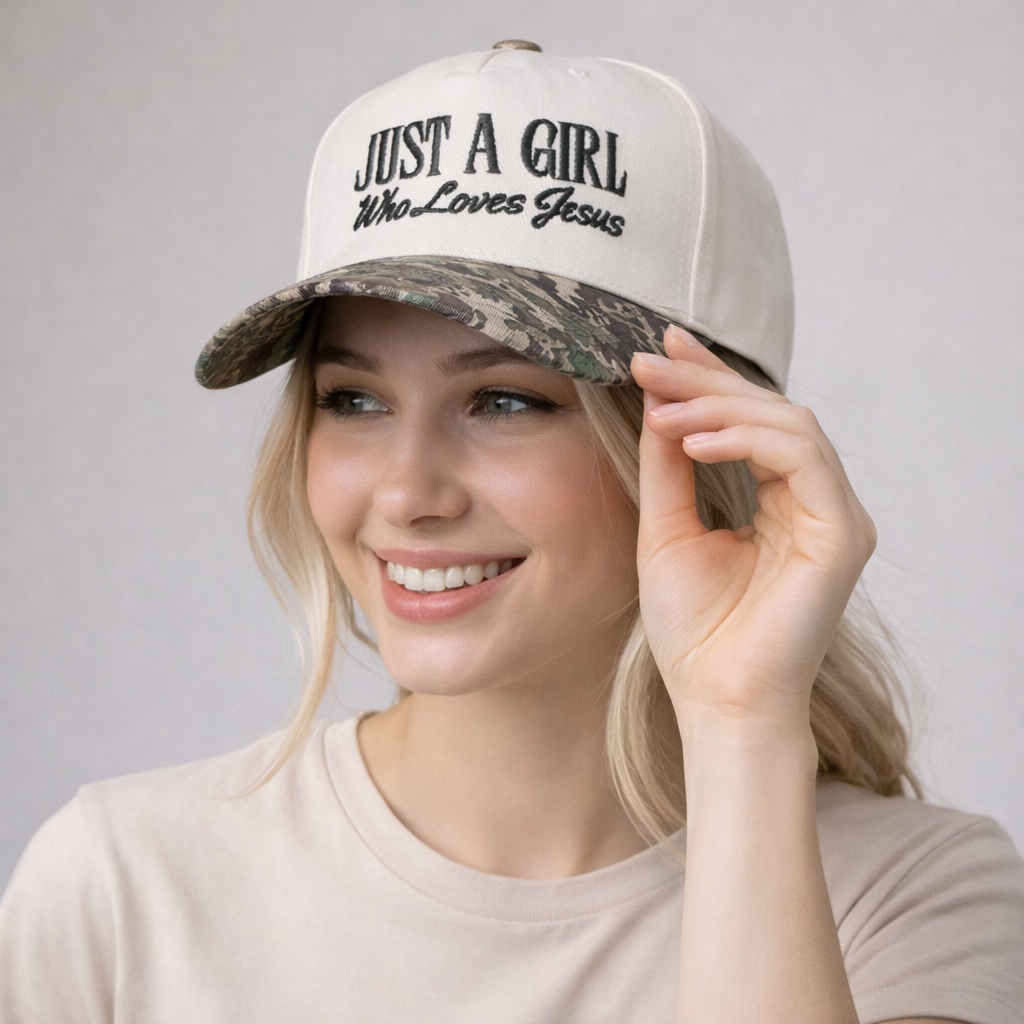 Just A Girl Who Loves Jesus Embroidered Adjustable Hat