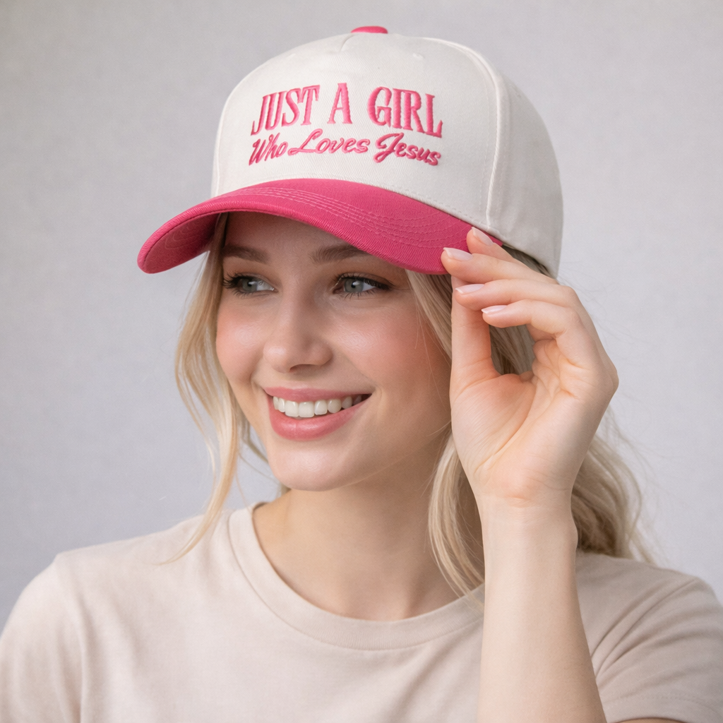 Just A Girl Who Loves Jesus Embroidered Adjustable Hat