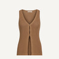 The Everyday Layer Vest-Deep Camel Knit Vest