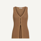 The Everyday Layer Vest-Deep Camel Knit Vest