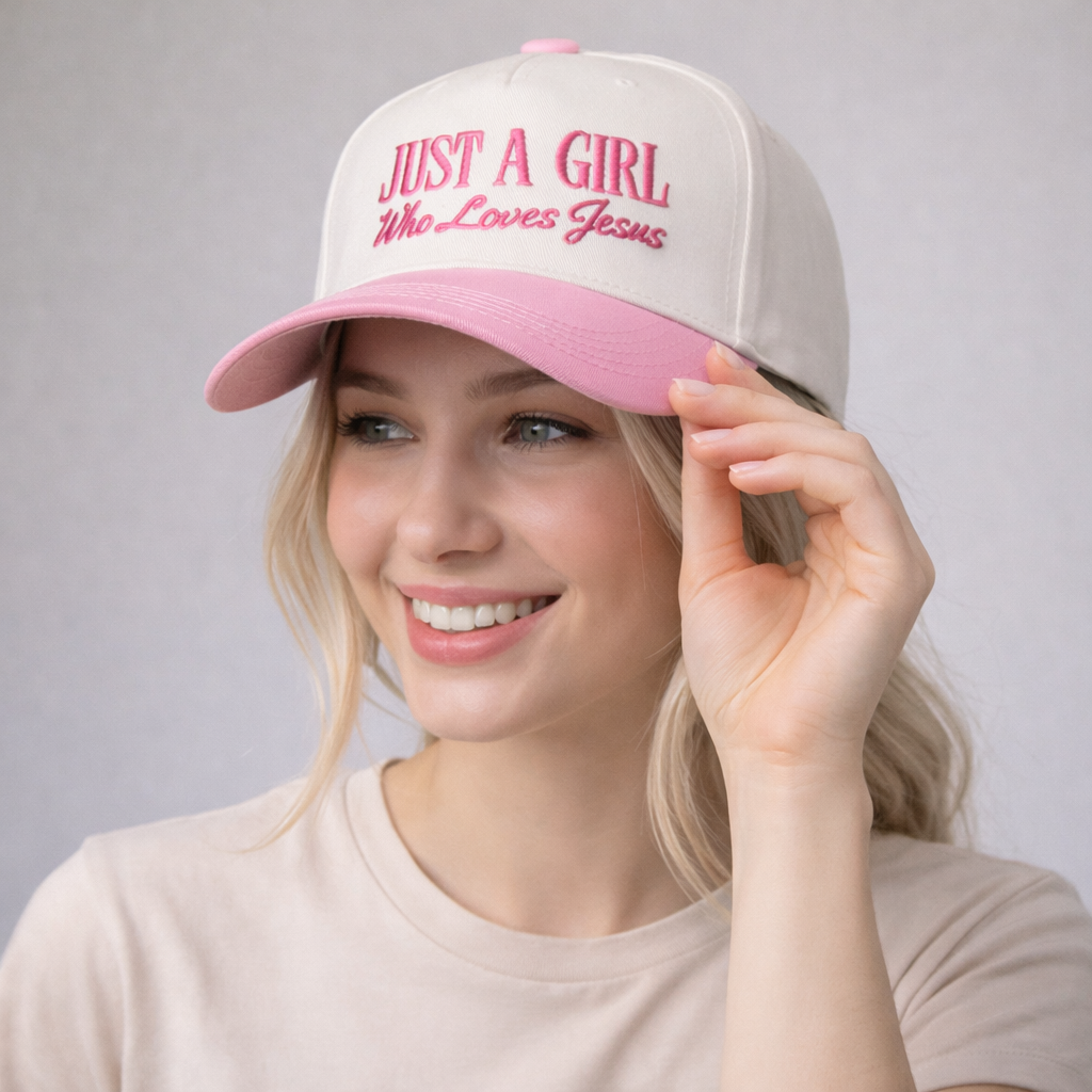 Just A Girl Who Loves Jesus Embroidered Adjustable Hat