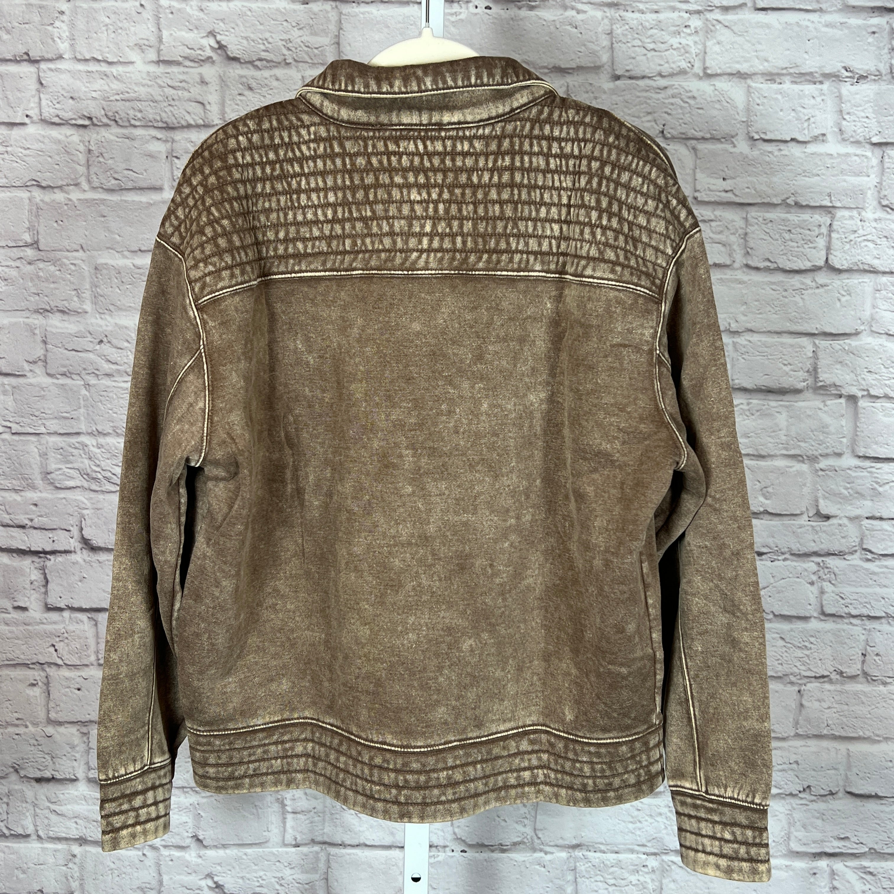 Zenana Washed Collared Pullover in Mocha