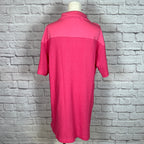 Zenana Hot Pink Waffle Collard Knit Dress