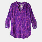 Dear Scarlett Purple Floral Lizzy Top Plus Size | Wrinkle-Free