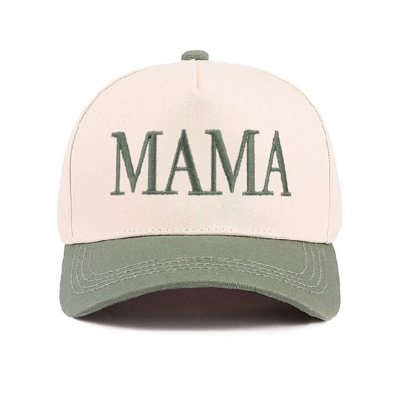 Mama Embroidered Adjustable Two-Tone Hat