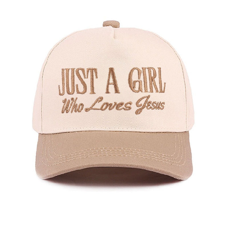 Just A Girl Who Loves Jesus Embroidered Adjustable Hat