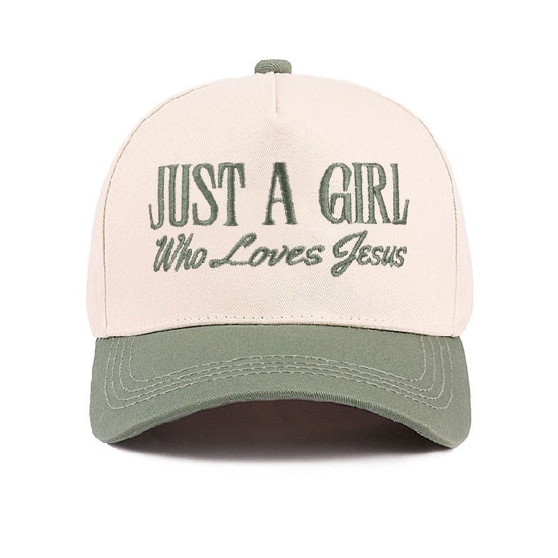 Just A Girl Who Loves Jesus Embroidered Adjustable Hat
