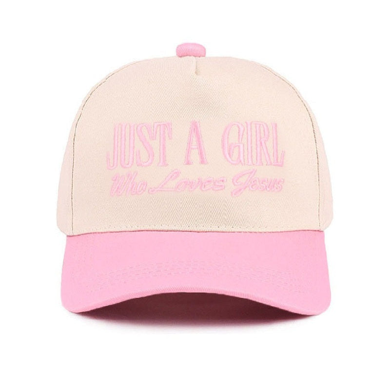 Just A Girl Who Loves Jesus Embroidered Adjustable Hat