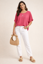 Zenana Solid Oversized Boxy Top Relaxed Everyday Fit
