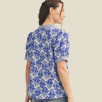 The Royal Statement Button Down Baroque Floral Top
