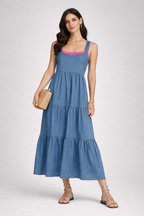 The Drop Brit Tiered Midi Dress