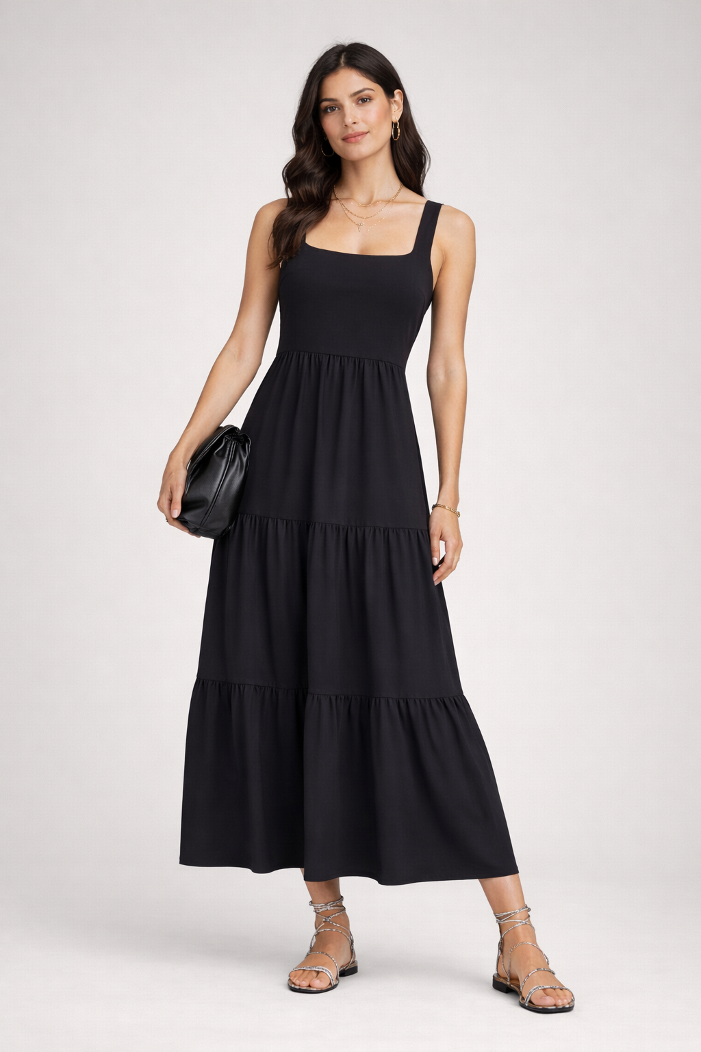 The Drop Brit Tiered Midi Dress