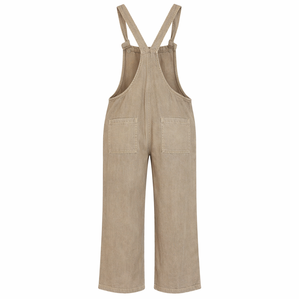 Zenana Ash Mocha Washed Knot Strap Jumpsuit