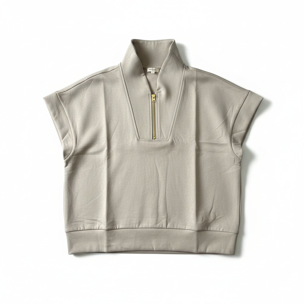 Zenana Ash Mocha Half Zip Pullover