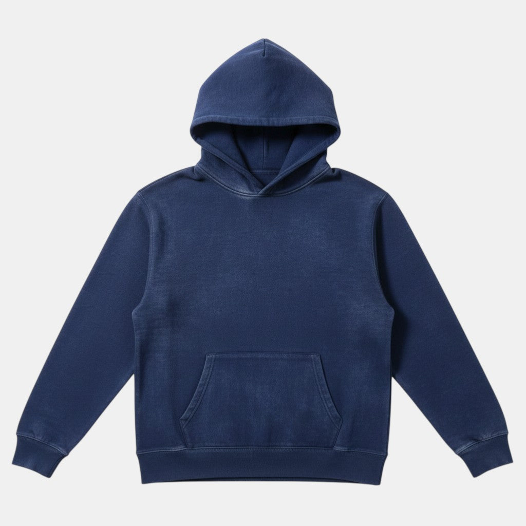 Zenana Lt Navy Pigment Dyed Hoodie