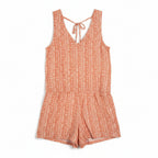 Promesa Peach Printed Button Front Romper