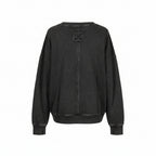 Zenana Ash Black Mineral Wash Crew Top | Relaxed Fit