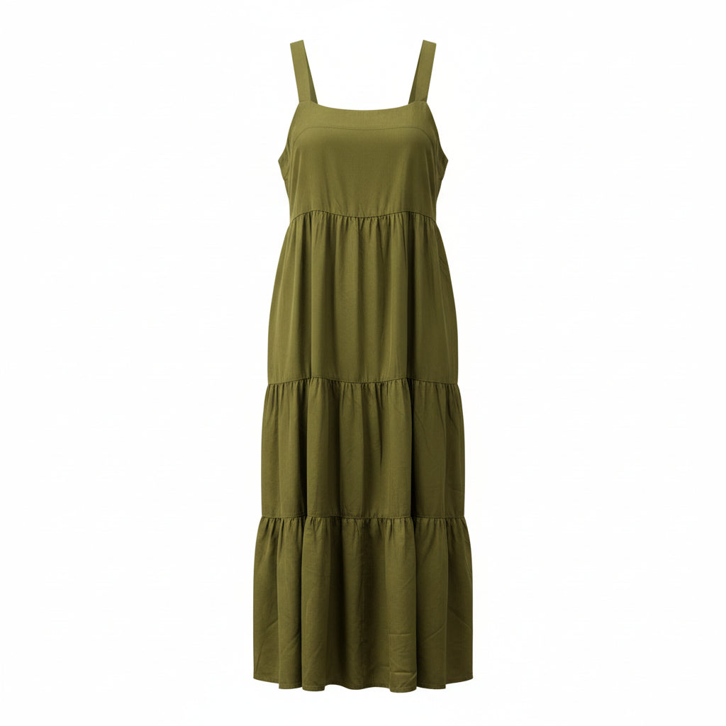 The Drop Brit Tiered Midi Dress