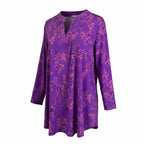 Dear Scarlett Purple Floral Lizzy Top Plus Size | Wrinkle-Free