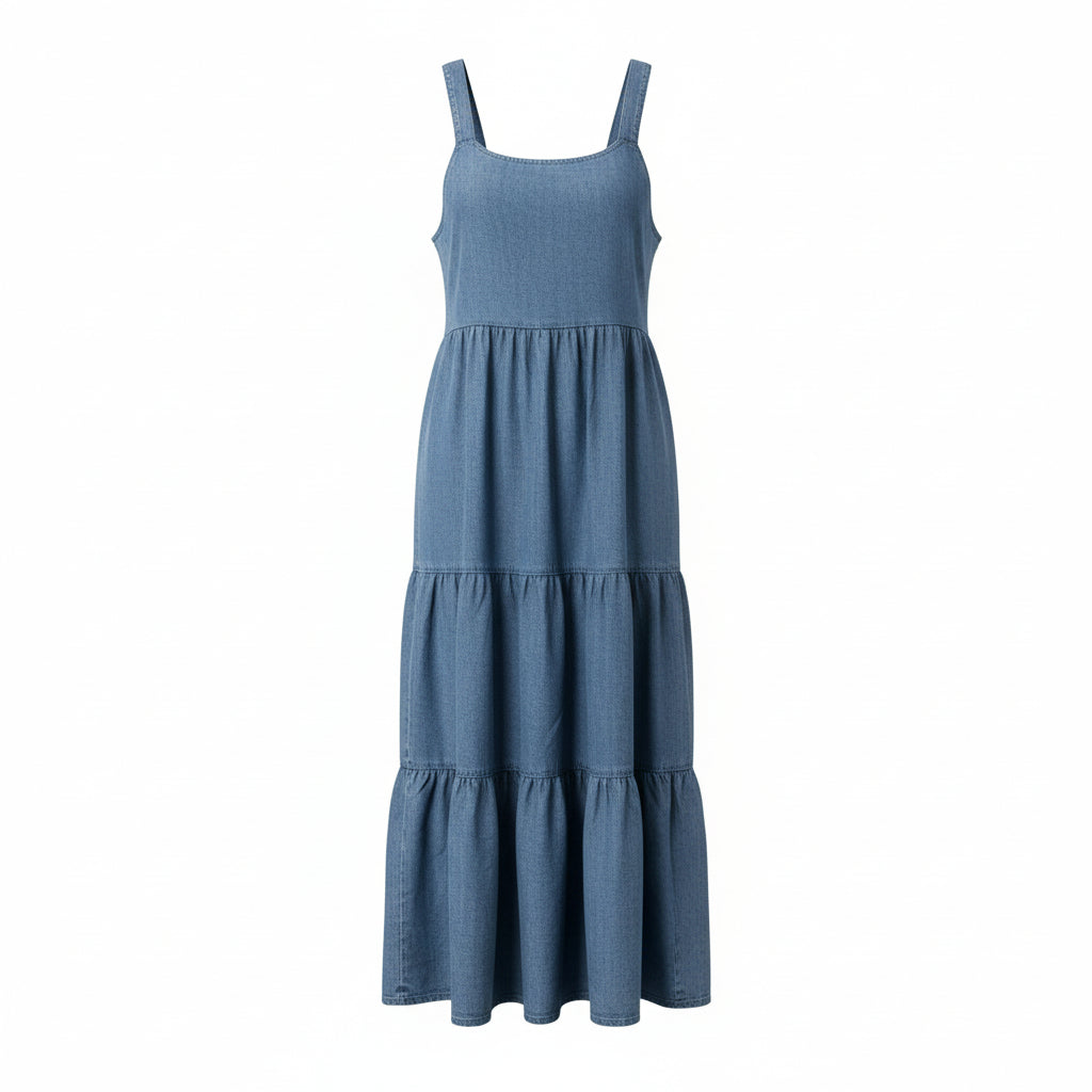 The Drop Brit Tiered Midi Dress