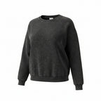 Zenana Ash Black Mineral Wash Crew Top | Relaxed Fit