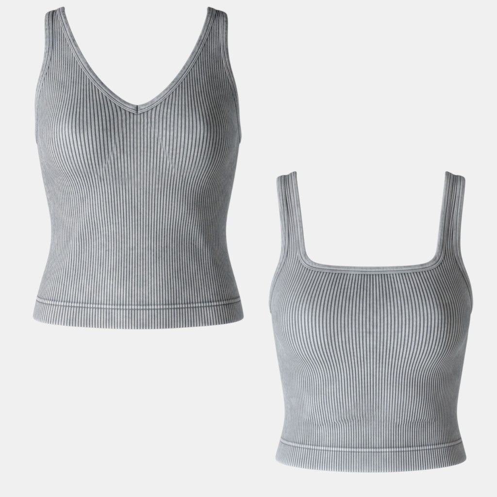 Zenana Seamless Ribbed Brami | Reversible Layering Tank