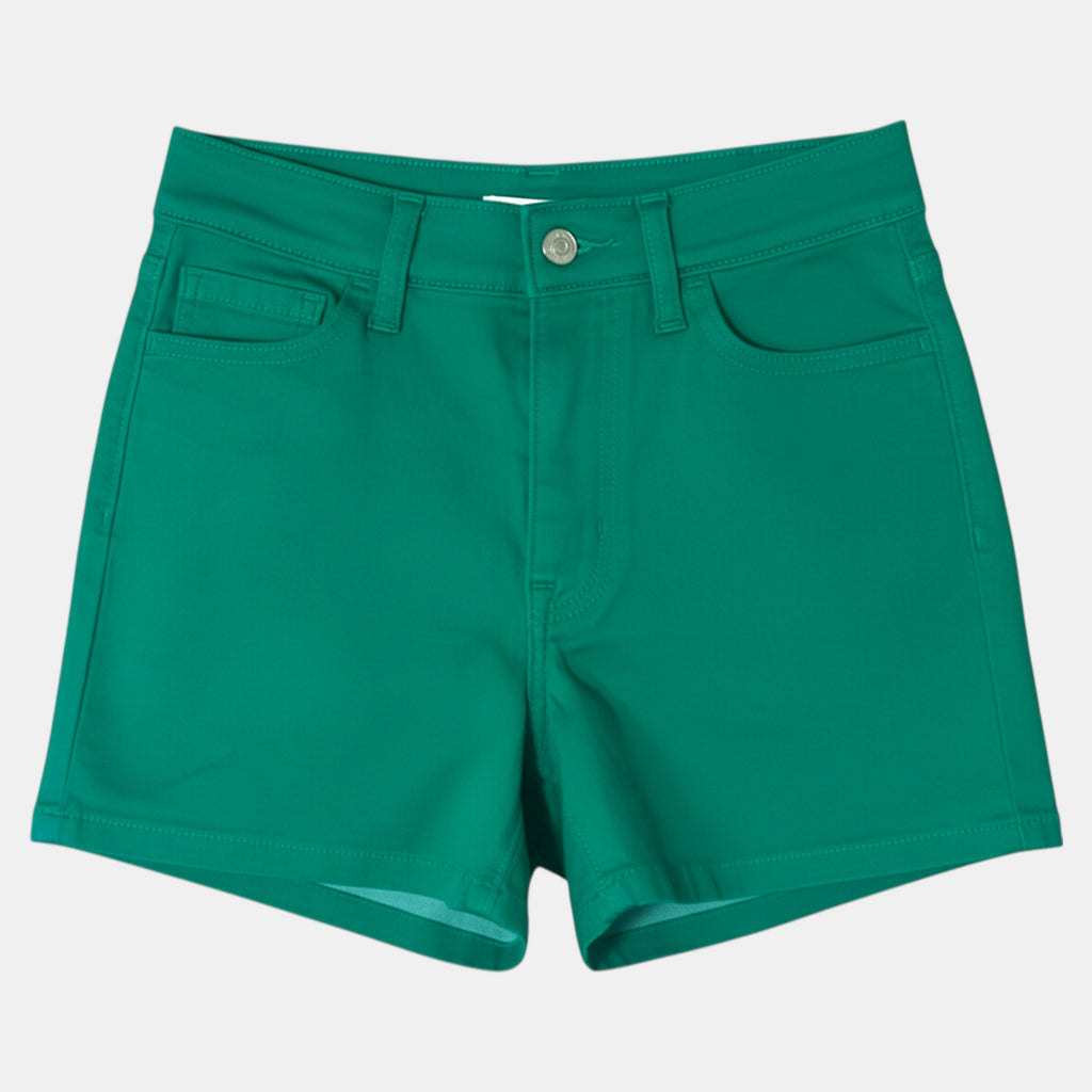 Denim Shorts 4" Inseam Stretch Mid Rise