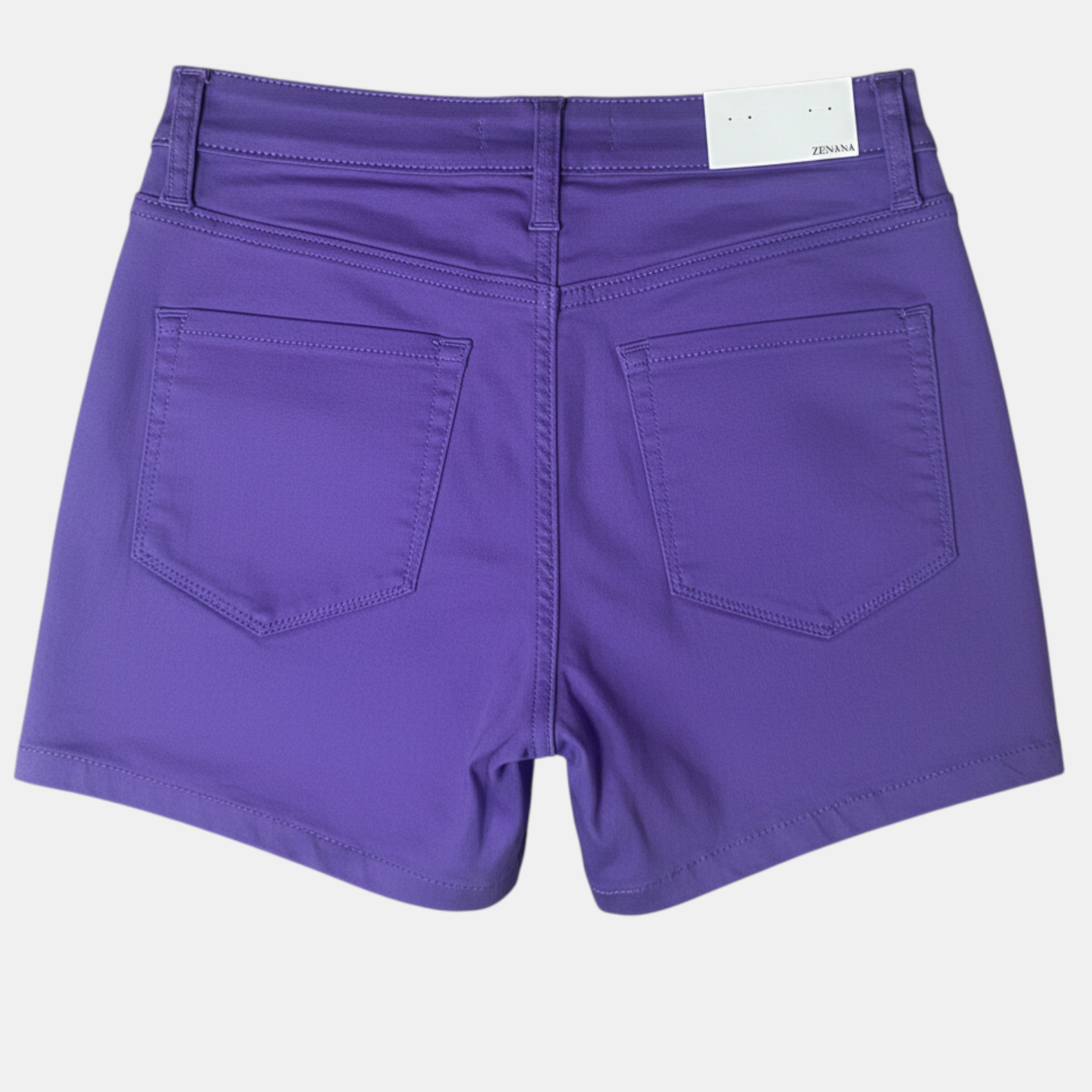 Denim Shorts 4" Inseam Stretch Mid Rise