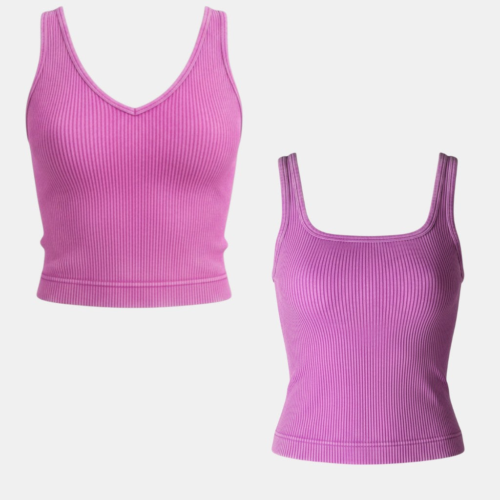 Zenana Seamless Ribbed Brami | Reversible Layering Tank
