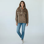 Zenana Washed Collared Pullover in Mocha