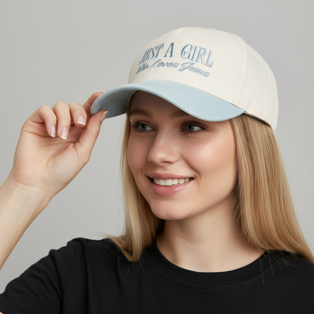 Just A Girl Who Loves Jesus Embroidered Adjustable Hat