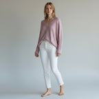 Zenana Pink Grey Lightweight Sweater