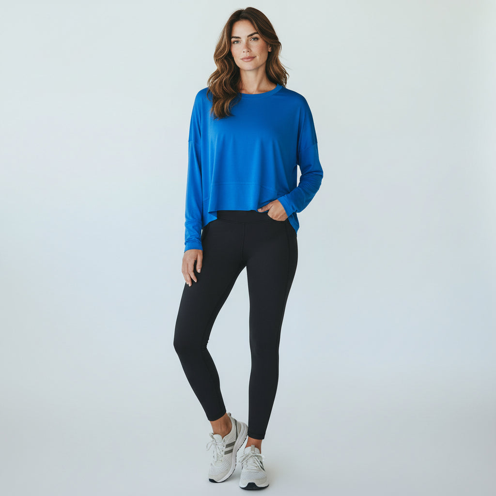 Zenana Cropped Long Sleeve Tee | Lightweight Basic