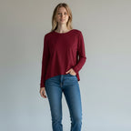 Zenana Cropped Long Sleeve Tee | Lightweight Basic