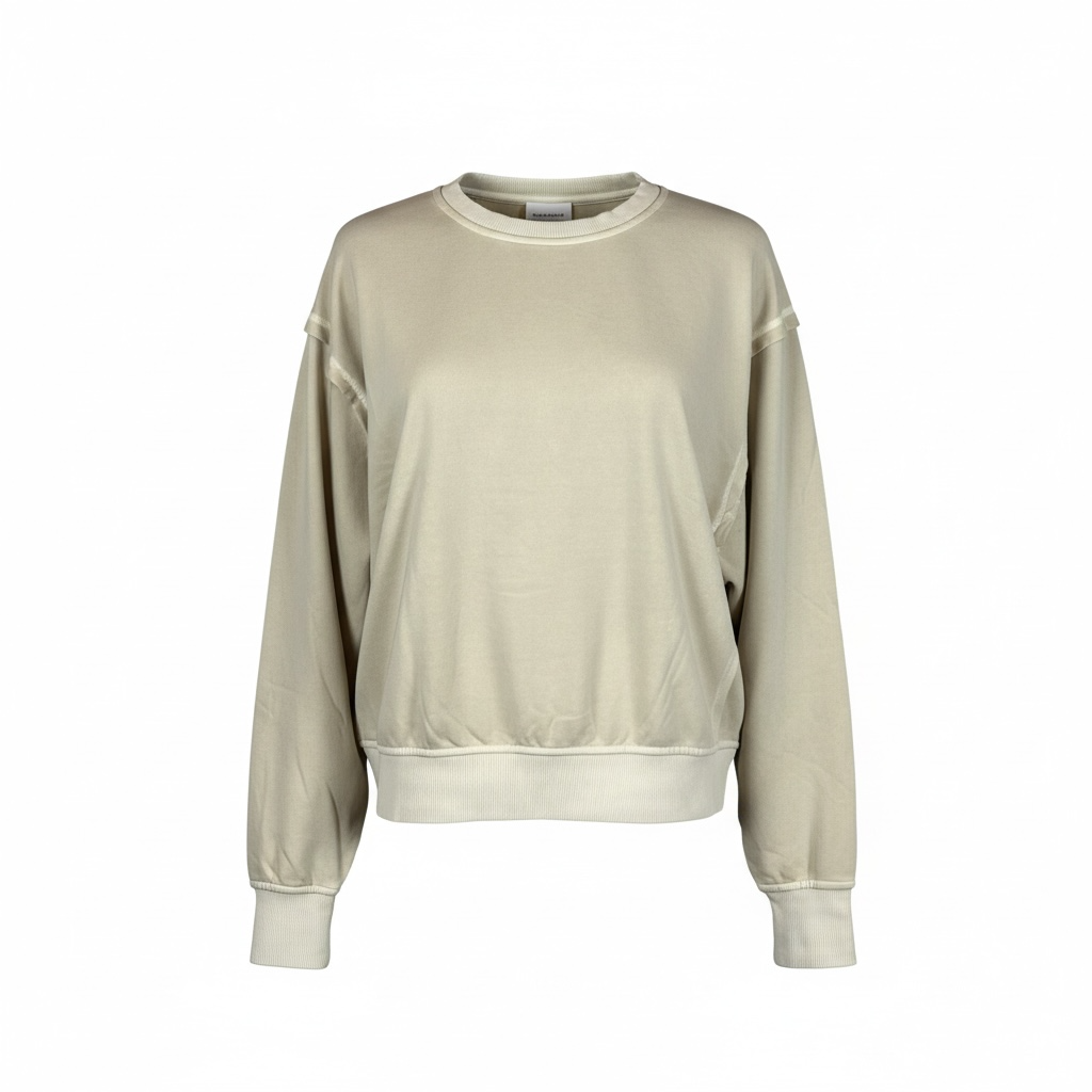 Zenana Sand Beige Relaxed fit Crewneck Sweatshirt