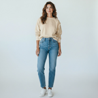 Zenana Sand Beige Relaxed fit Crewneck Sweatshirt