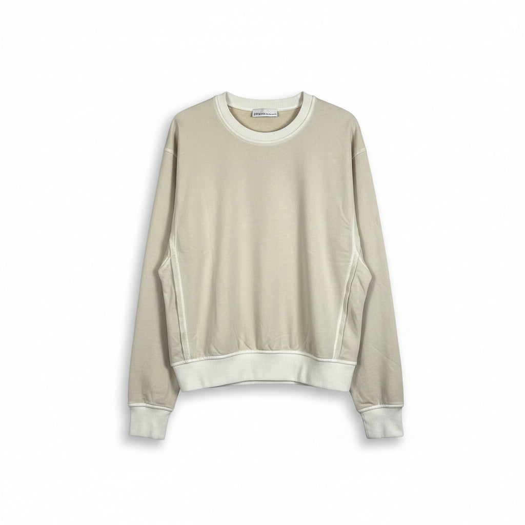 Zenana Sand Beige Relaxed fit Crewneck Sweatshirt